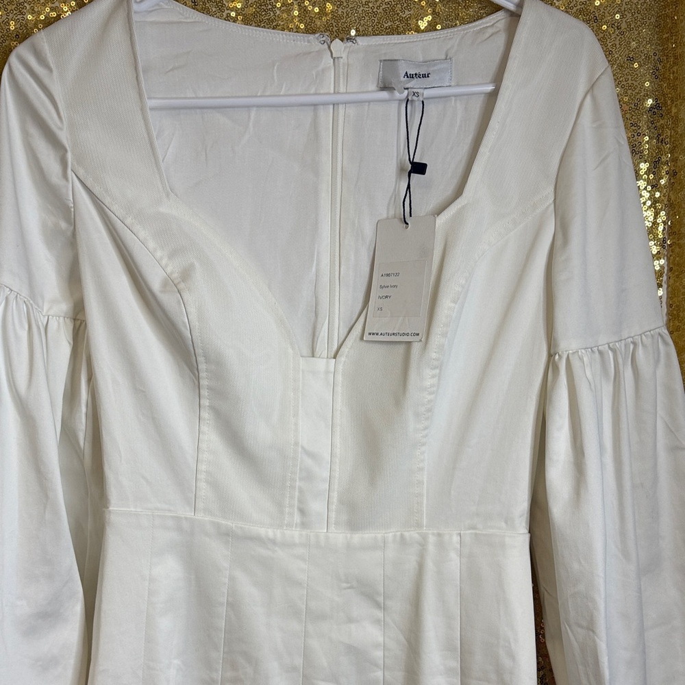 Chic White Long Sleeve Dress - Picture 6 of 11